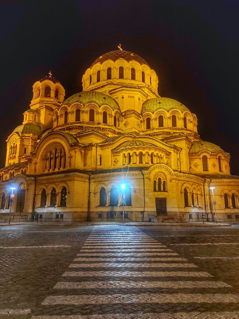 Alexander Nevsky Cathedral by night